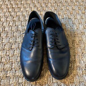 COS black leather cut-out elastic back Derby